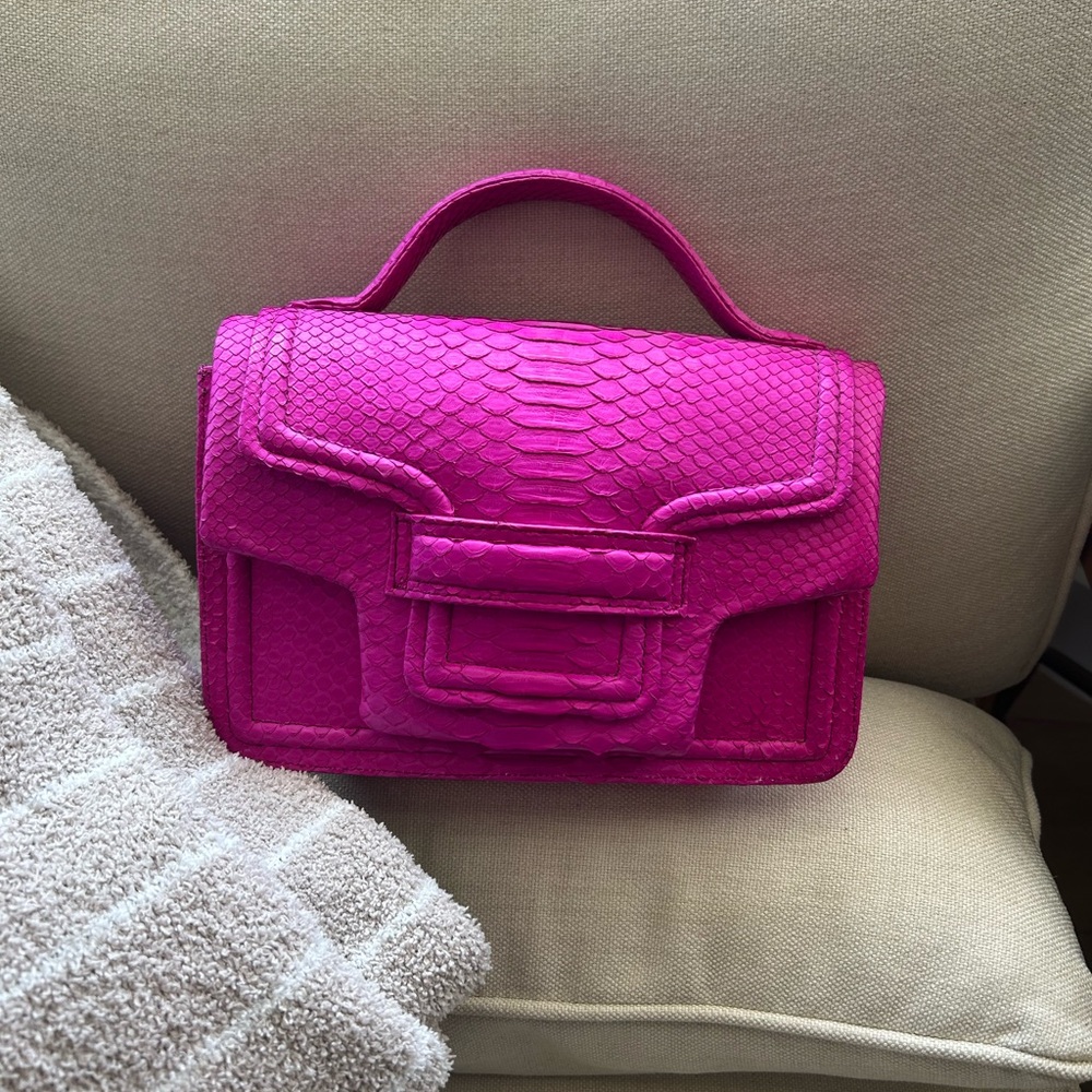 Pink Python leather  Handbag